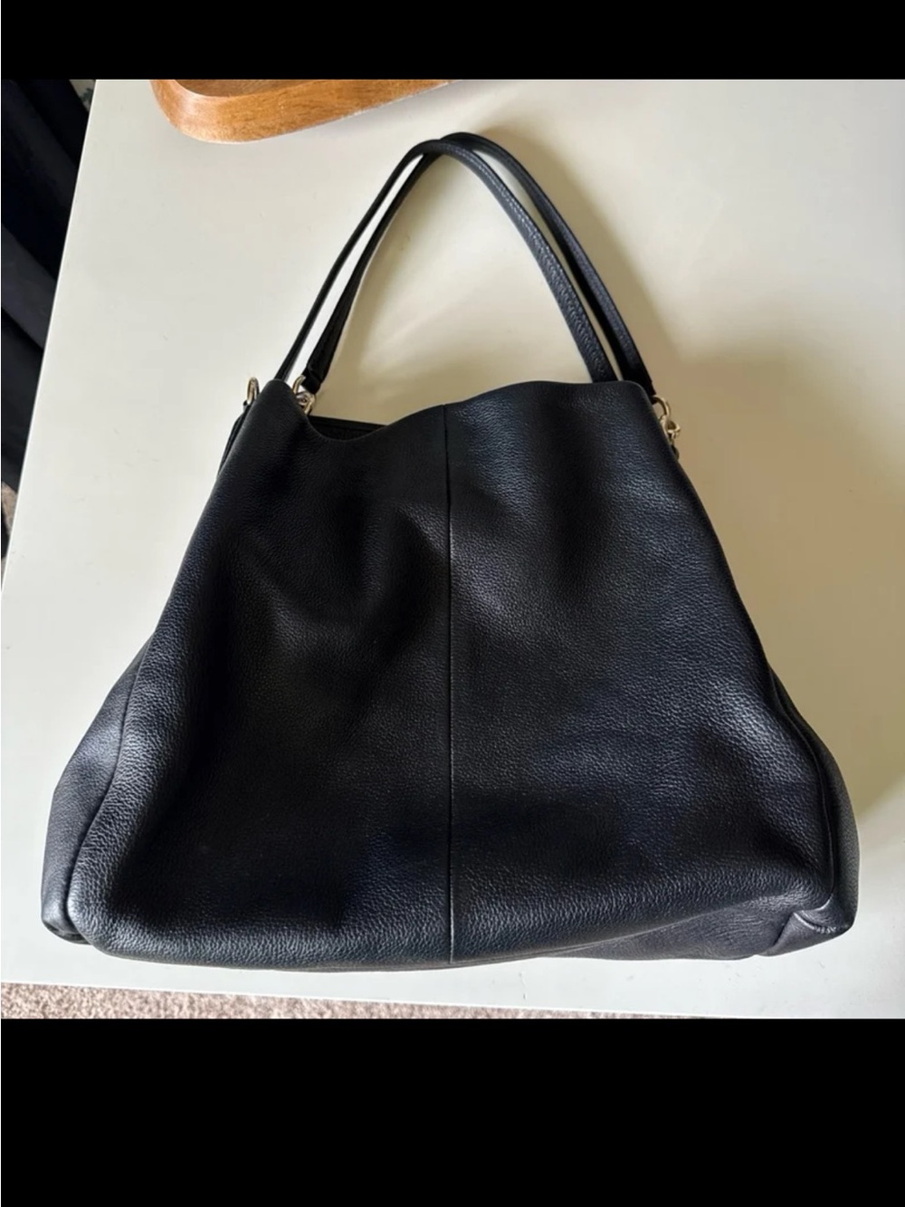 Coach Black Leather Phoebe Madison Shoulder Bag F35723 No.H1657 - Picture 7 of 12